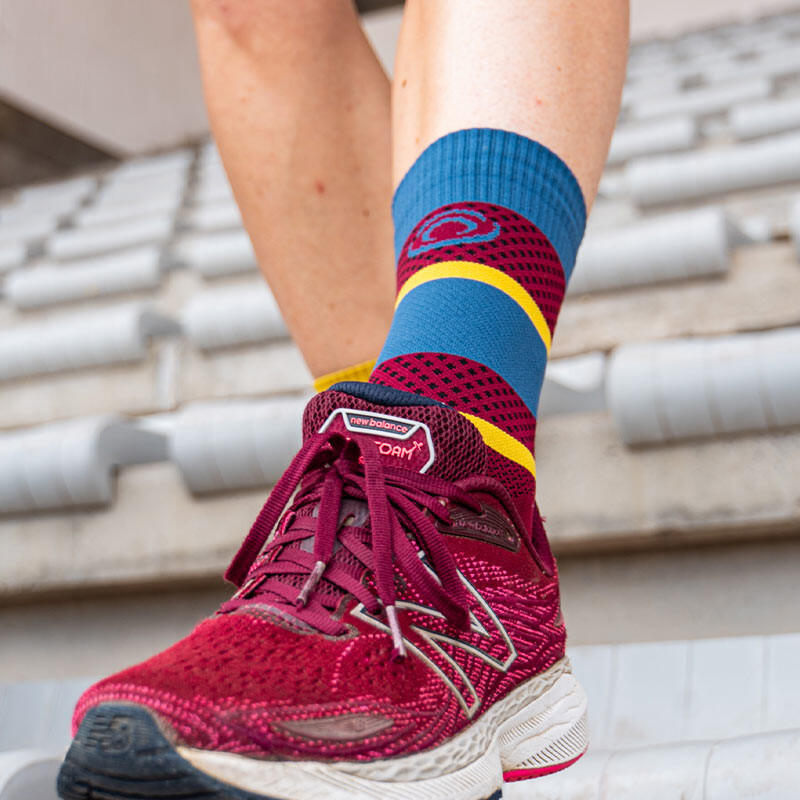 FC Barcelone Chaussettes de Football Squad Crew - Bordeaux/Jaune Doré