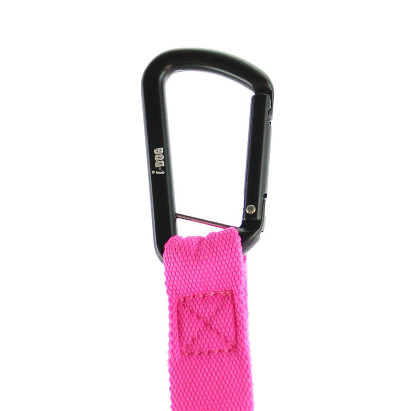 Longe de tranction ONE pour chien canicross jogging rose, mousqueton noir
