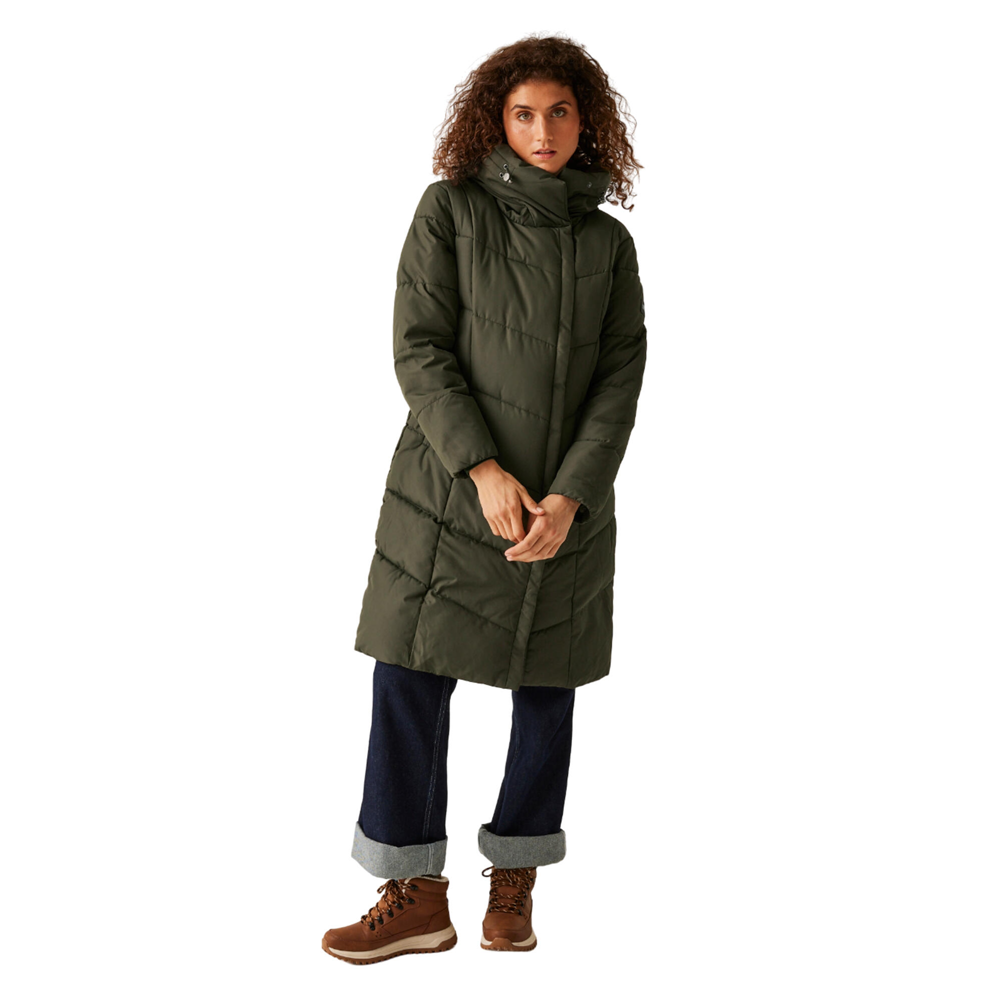 Womens/Ladies Nurie Quilted Jacket (Dark Khaki) 4/5