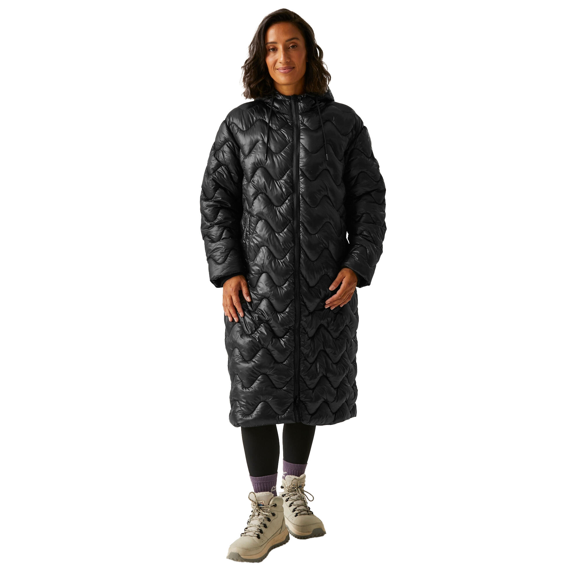 Womens/Ladies Cambrie II Quilted Jacket (Black) 3/4