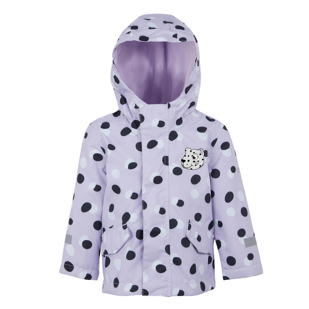 Childrens/Kids Shyla The Leopard Waterproof Jacket (Lilac Frost)