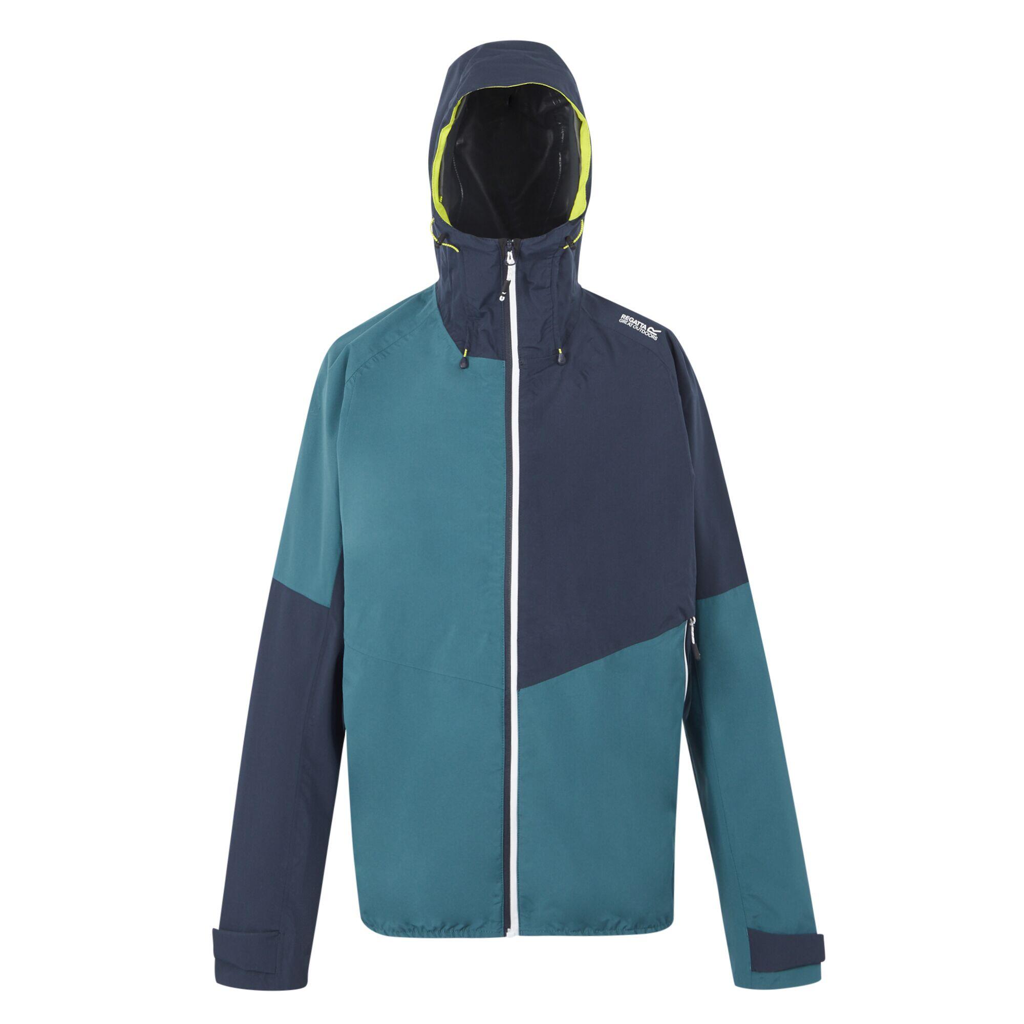 REGATTA Mens Deserto II Colour Block Waterproof Jacket (Moroccan Blue/Navy)