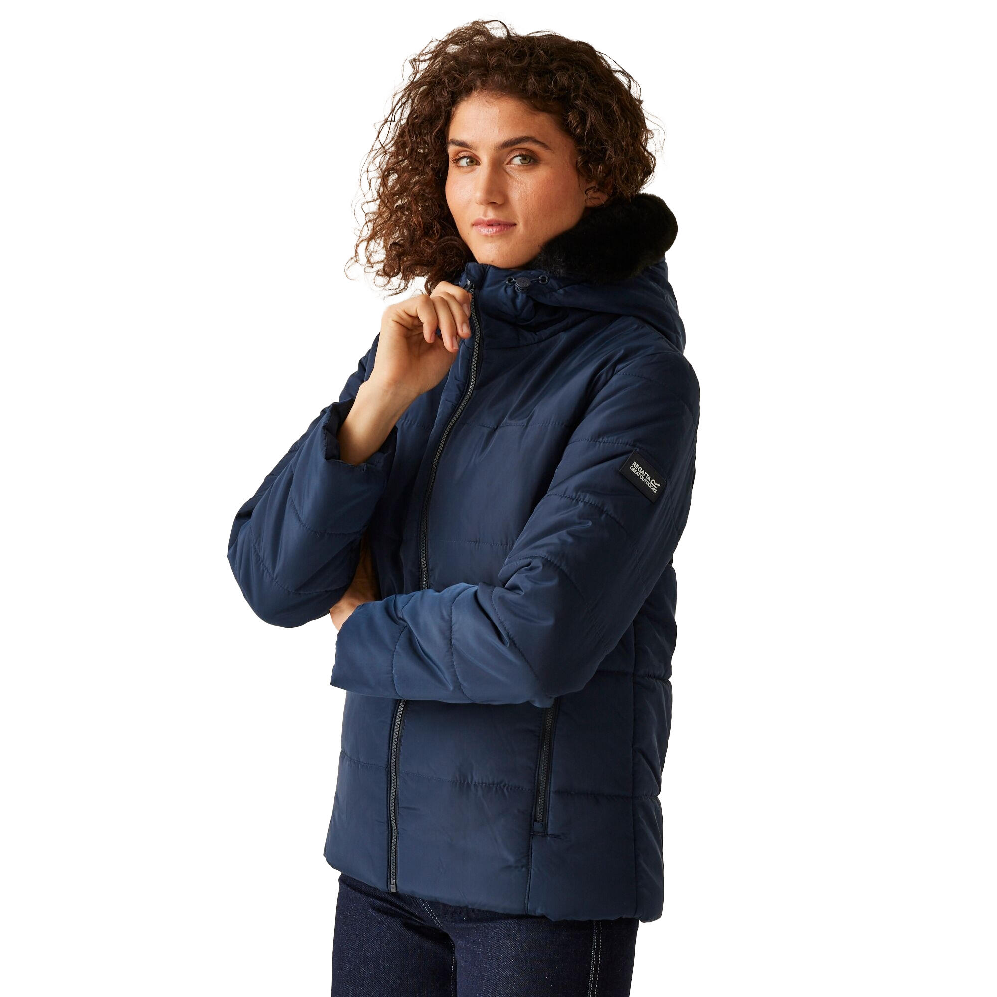 Womens/Ladies Winnie Quilted Jacket (Navy) 4/5