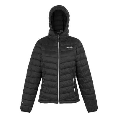 Dames hillpack ii hooded jacket (zwart/seal grey)