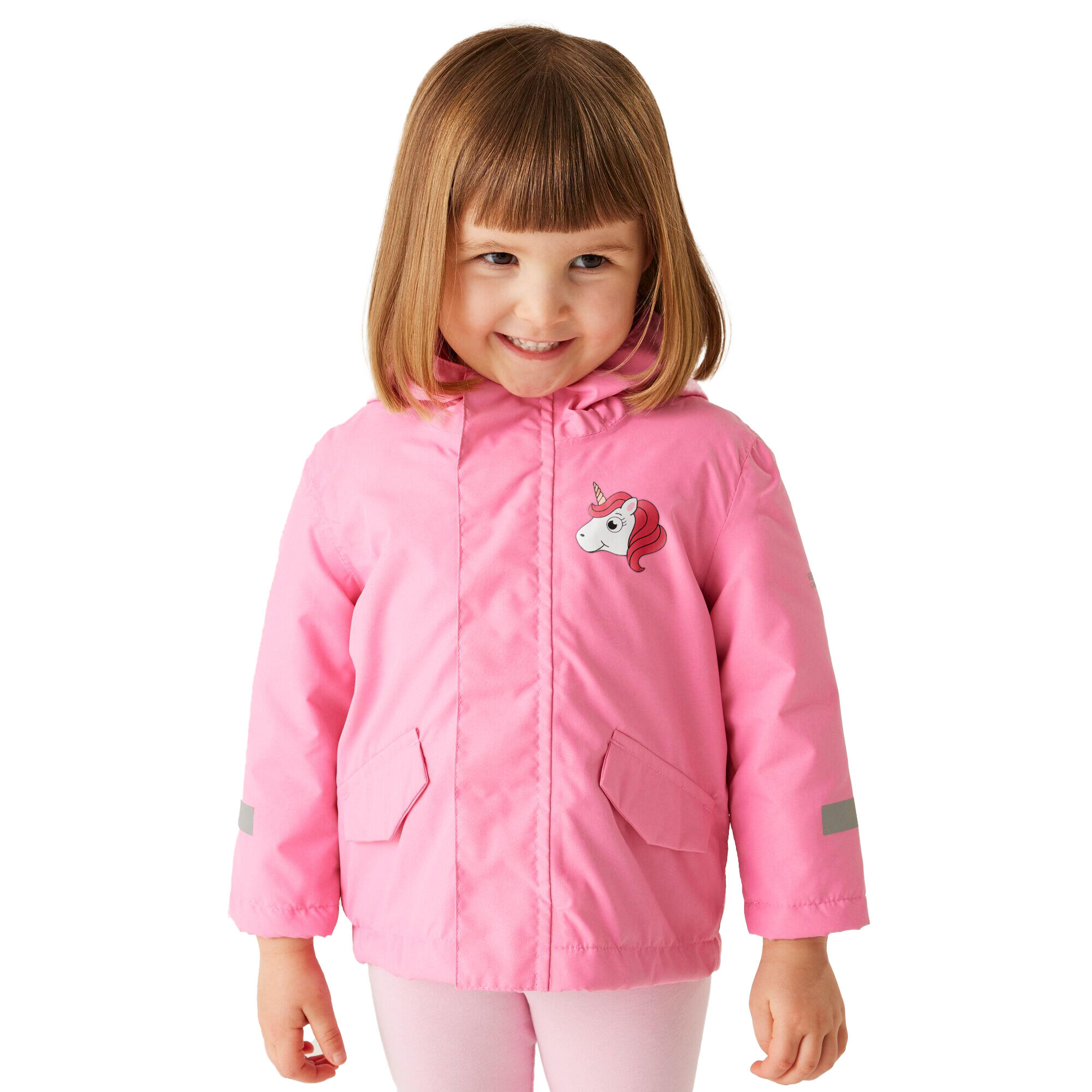 Childrens/Kids Luna The Unicorn Waterproof Jacket (Sweet Pink) 3/5