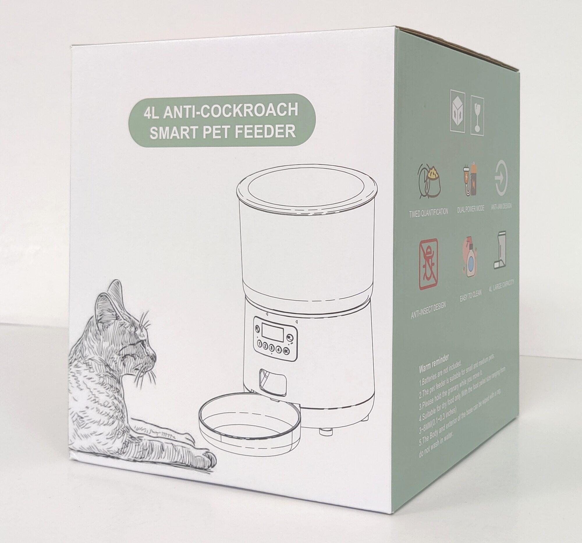 4L Programmable Dry Food Dispenser for Cat/Dog, Anti‑Jam 3/6
