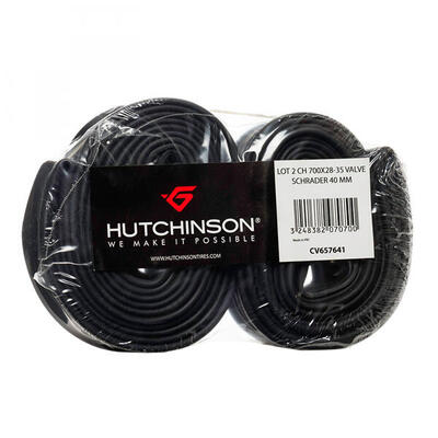 Blisterverpakking van 2 schrader valve tubes hutchinson 700x28-35 40 mm