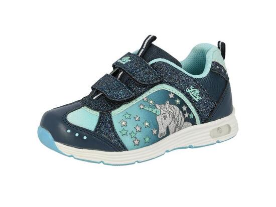 Baskets LICO Unicorn V blinky filles velcro nylon bleu