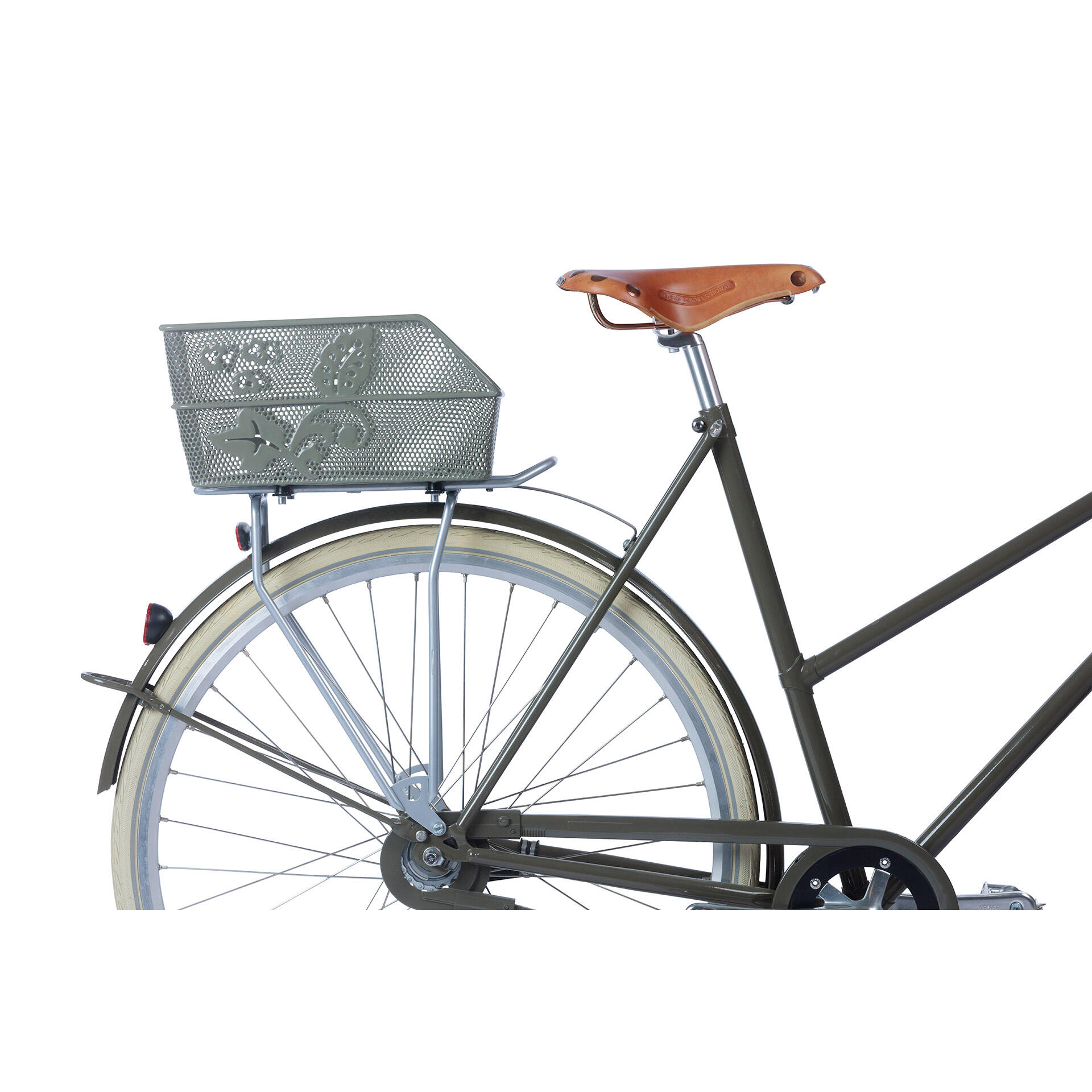 Panier à vélo Cento S FM Flower avec fixation fixe 31 x 21 x 9 cm - vert olive 4/6