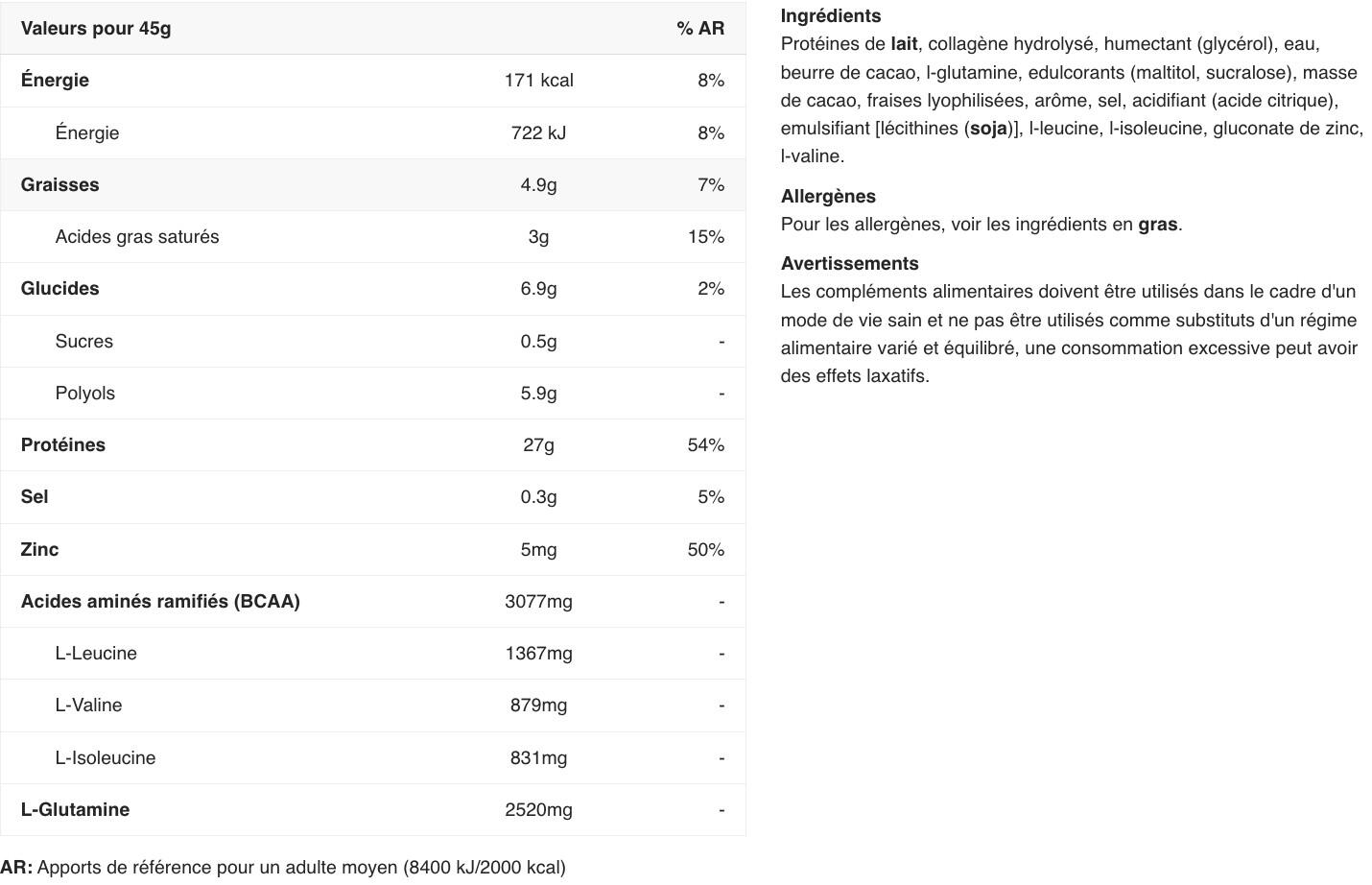 Barres protéinées - 60% Protein Bar - Yogurt à la Fraise 2/3