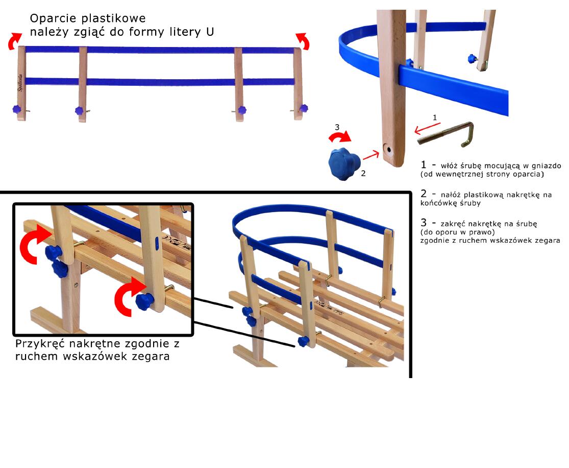 Rückenlehne Holzschlitten für Kinder Drewmax AD303 4/4