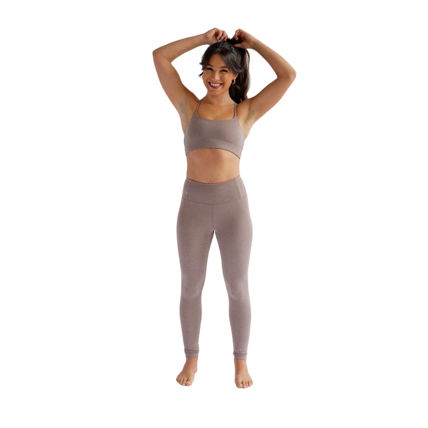 Womens/Ladies Float High Rise Long Leggings (Heather Cocoon) 3/3