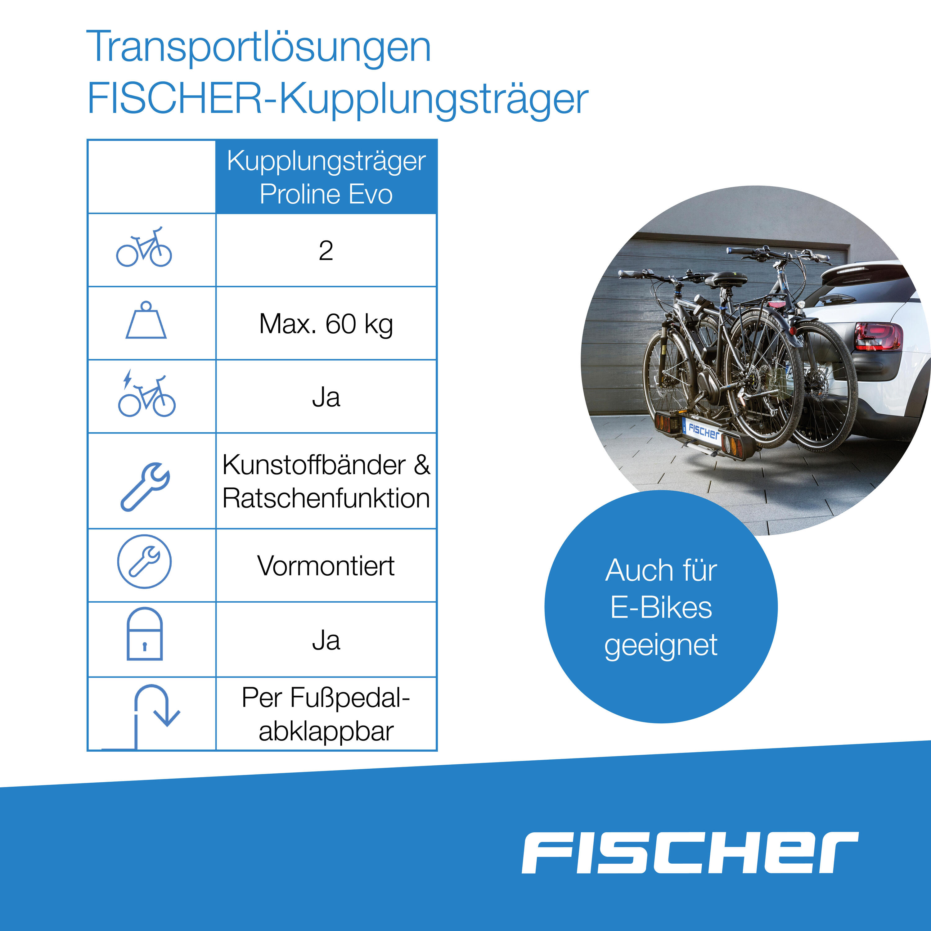 FISCHER Kupplungs-Fahrradträger ProlineEvo 2/8