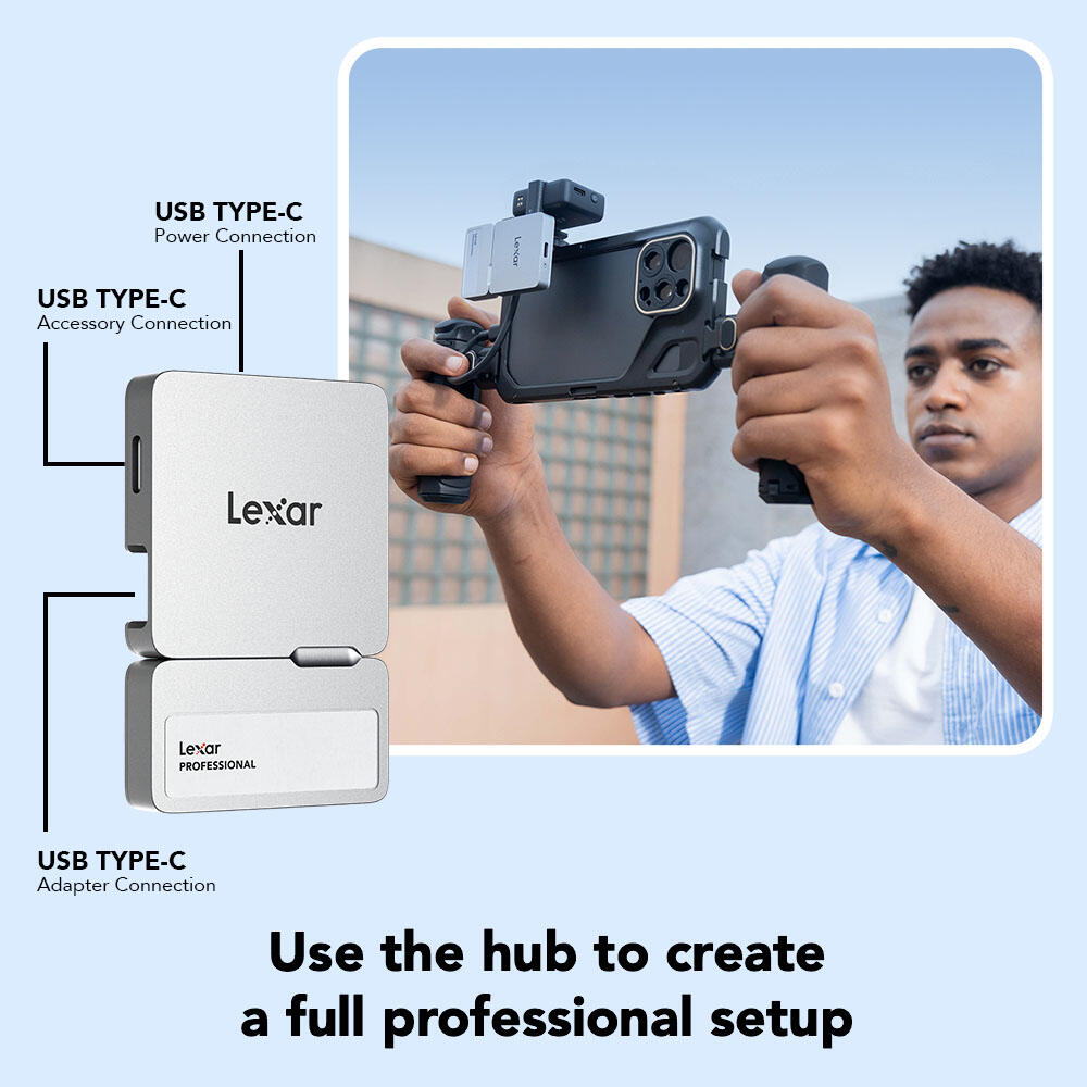 SSD Portátil 2TB Lexar Professional Go con Hub 3/3