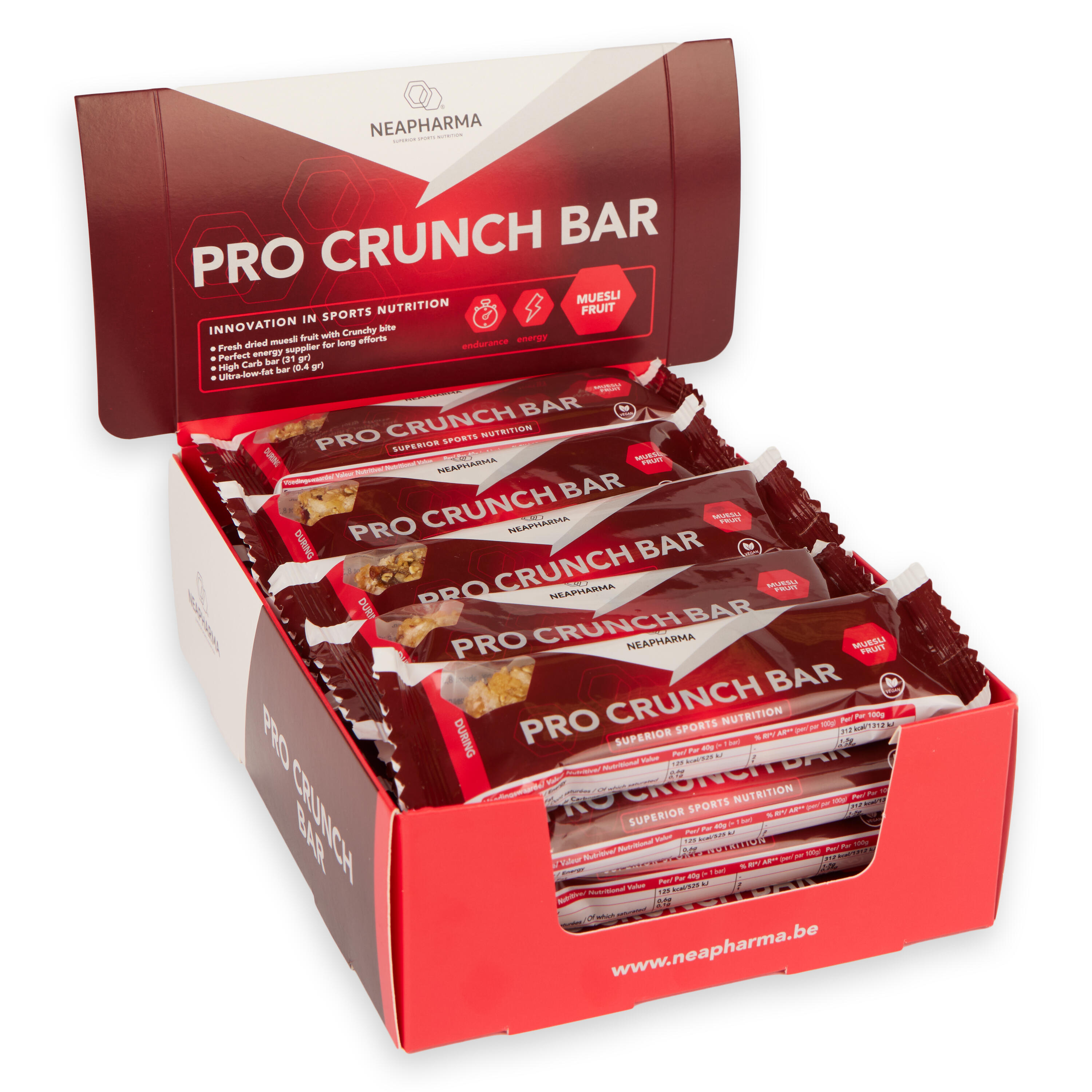 Energy Bar Muesli pour une énergie durable • vegan • 33gr de glucides • 12x40g 3/8