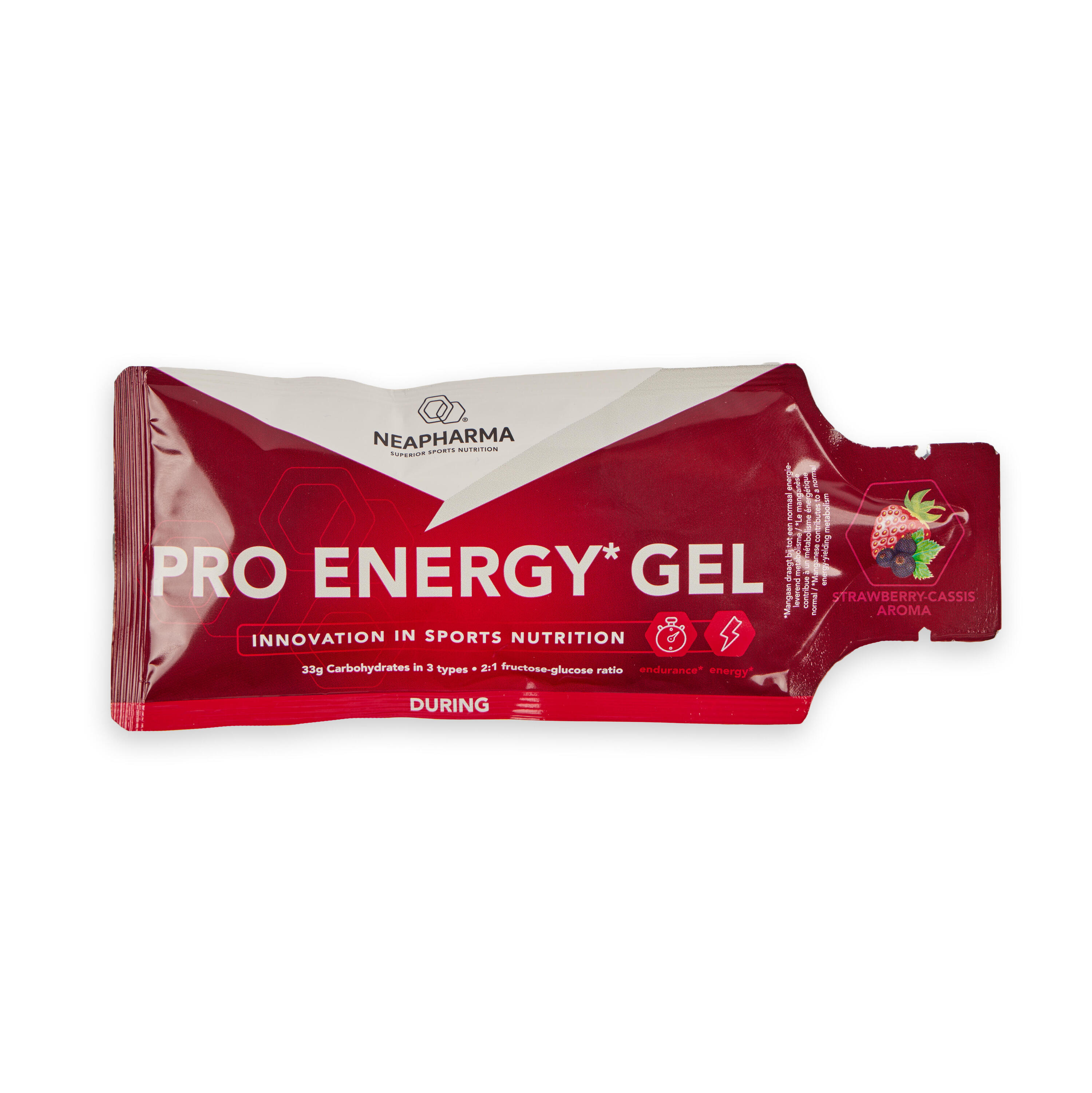 NEAPHARMA Energy Gels • Cassis Smaak • 33gr Koolhydraten • Neutrale pH • 12 gels