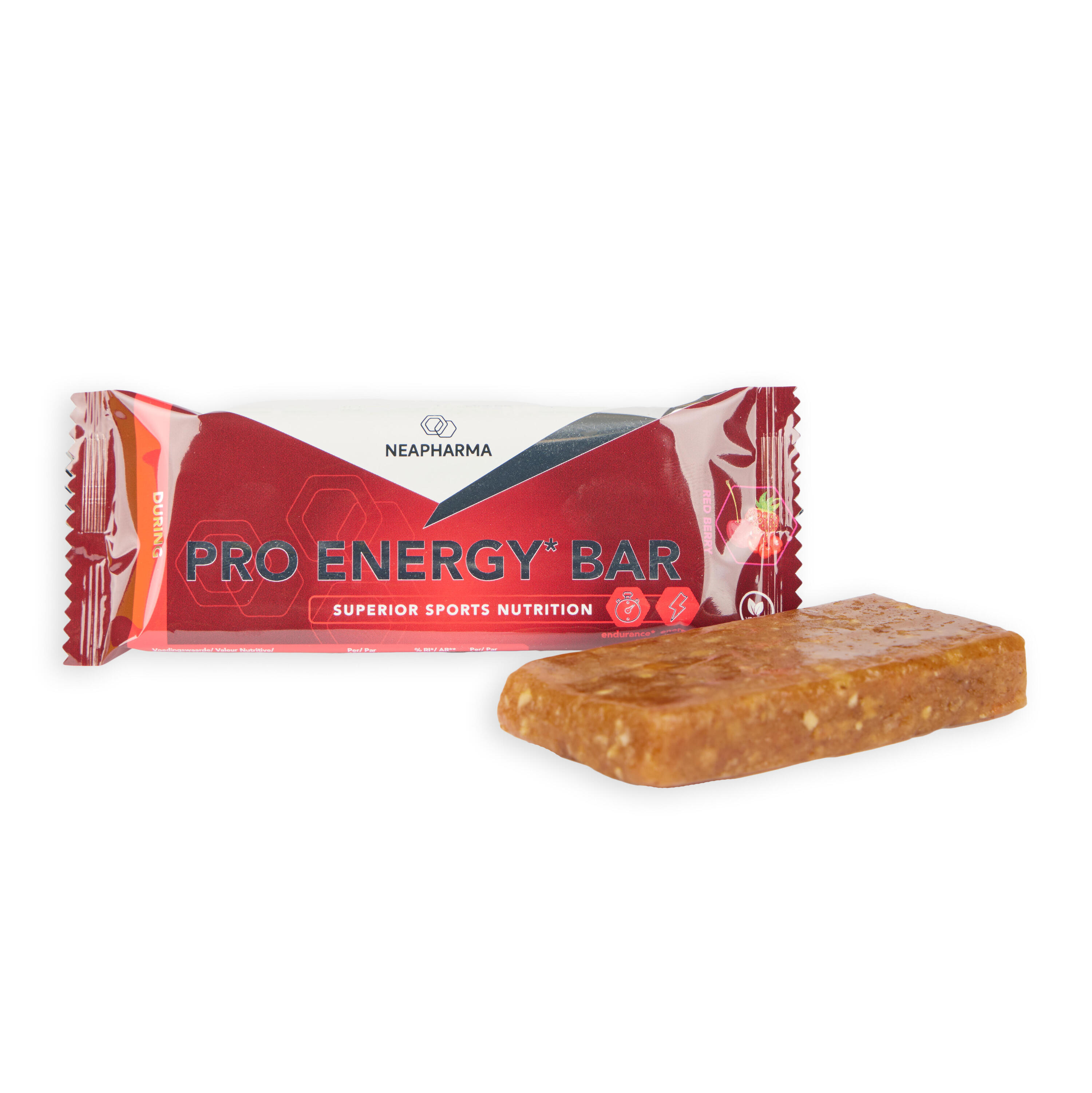 NEAPHARMA Energie Bar met Rode vruchten • 33g carbs • Laag in vet • per 12