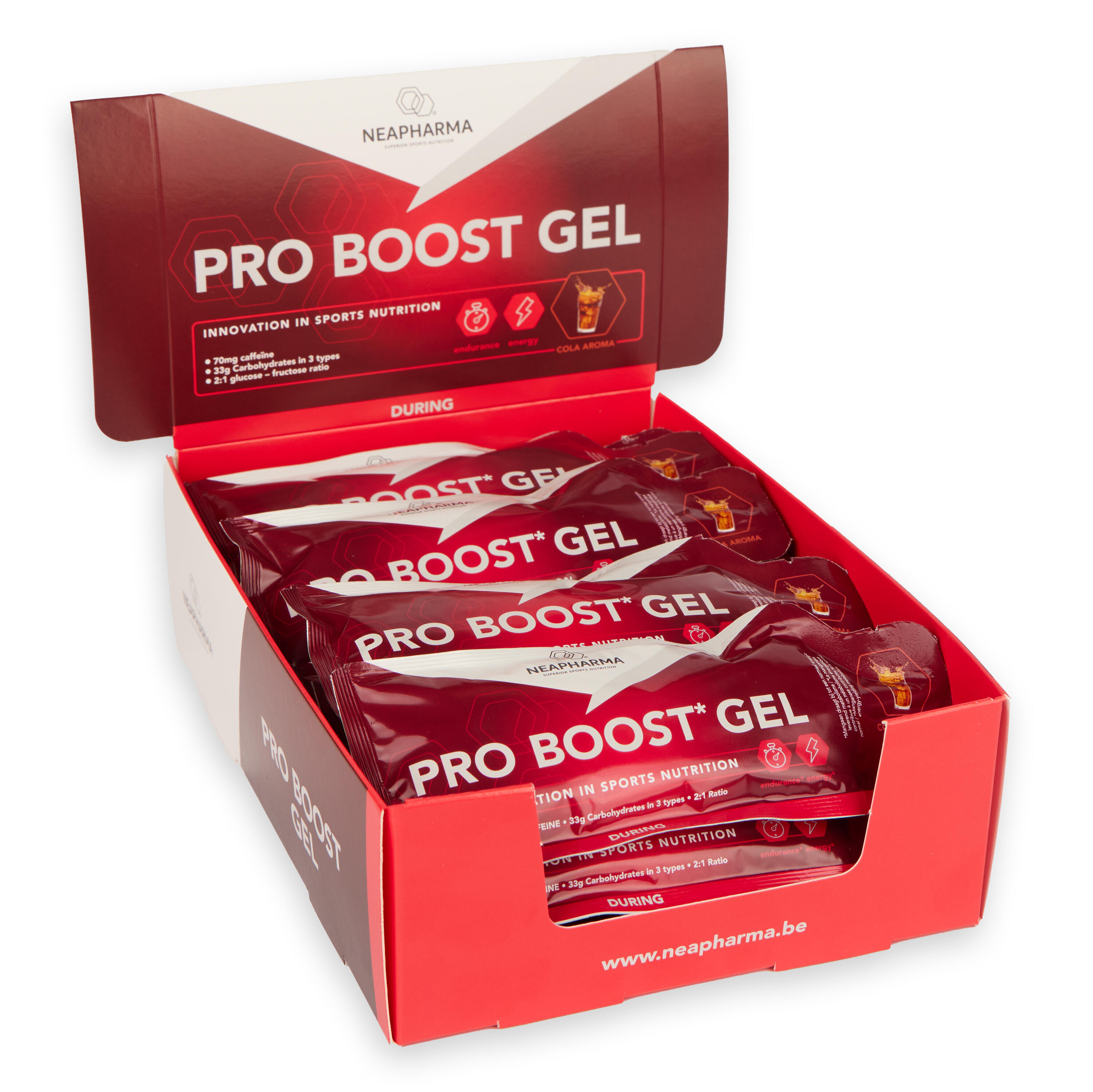 Energy Gel • Cola Smaak • 33gr Koolhydraten • 70mg Cafeïne • Per 10 4/6