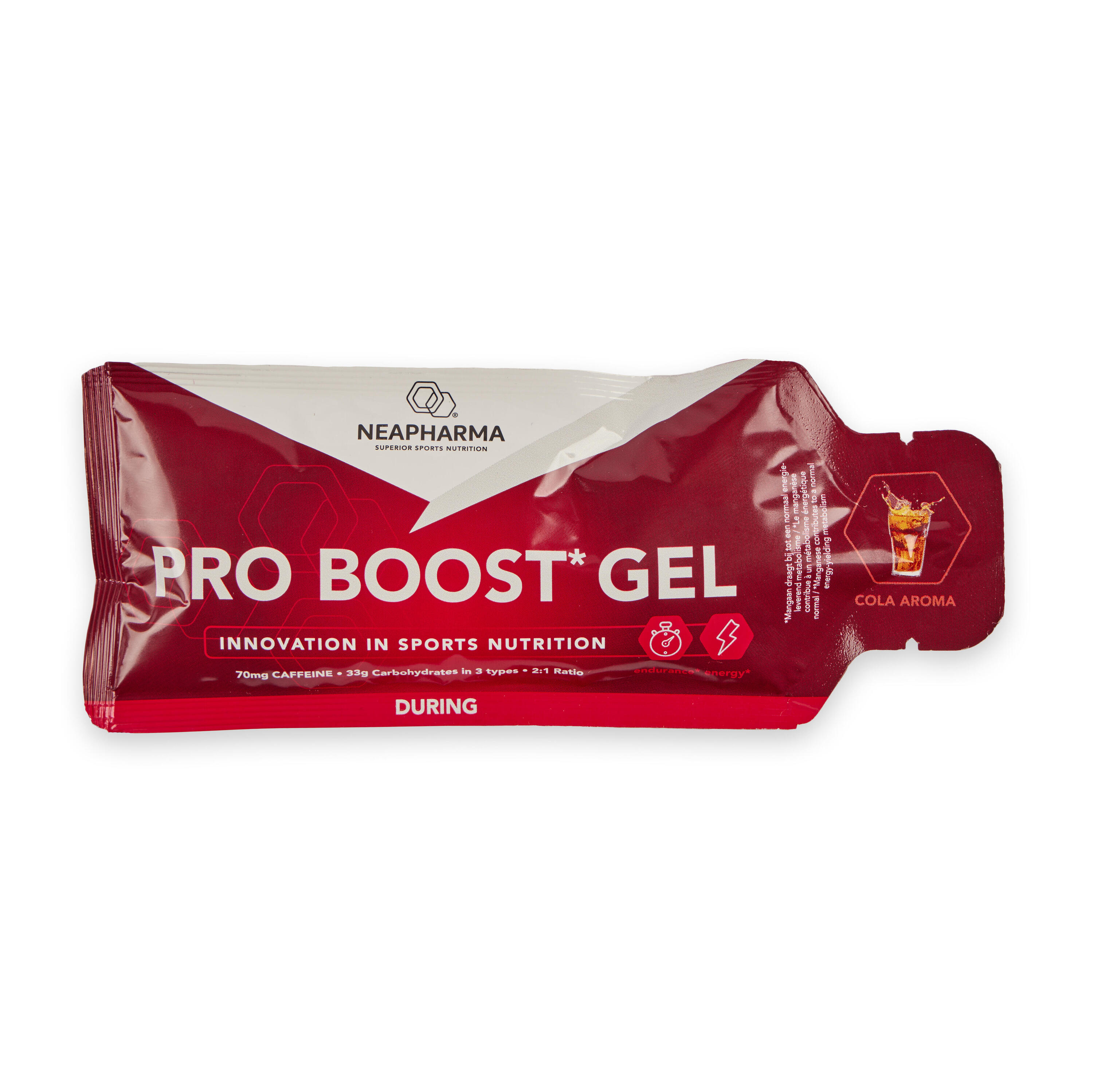 NEAPHARMA Energy Gel • Cola Smaak • 33gr Koolhydraten • 70mg Cafeïne • Per 10
