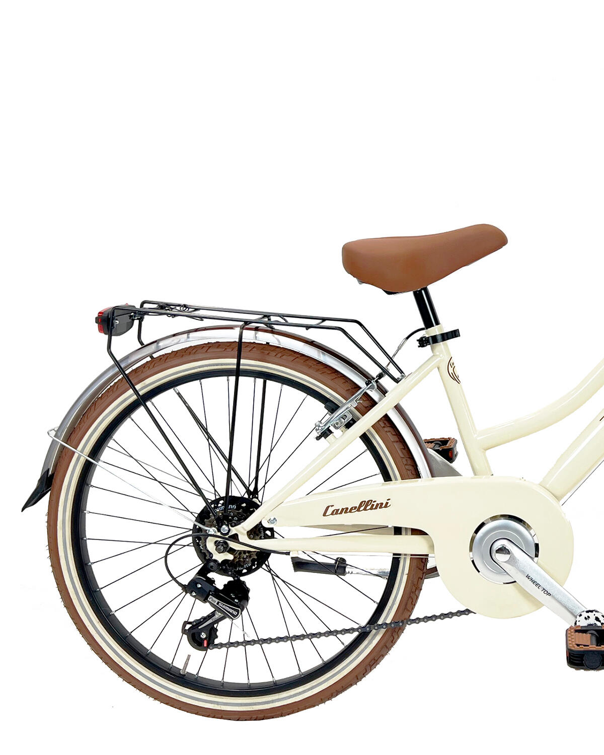 Kinderfiets Dolce Vita by Canellini JUNIOR 24" met mand - Crème 3/3