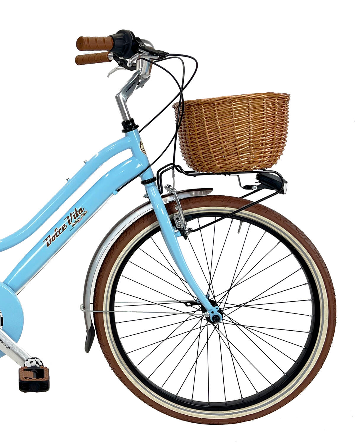 Bici da bambina Dolce Vita by Canellini JUNIOR 24" con cesto - Azzurro 2/3