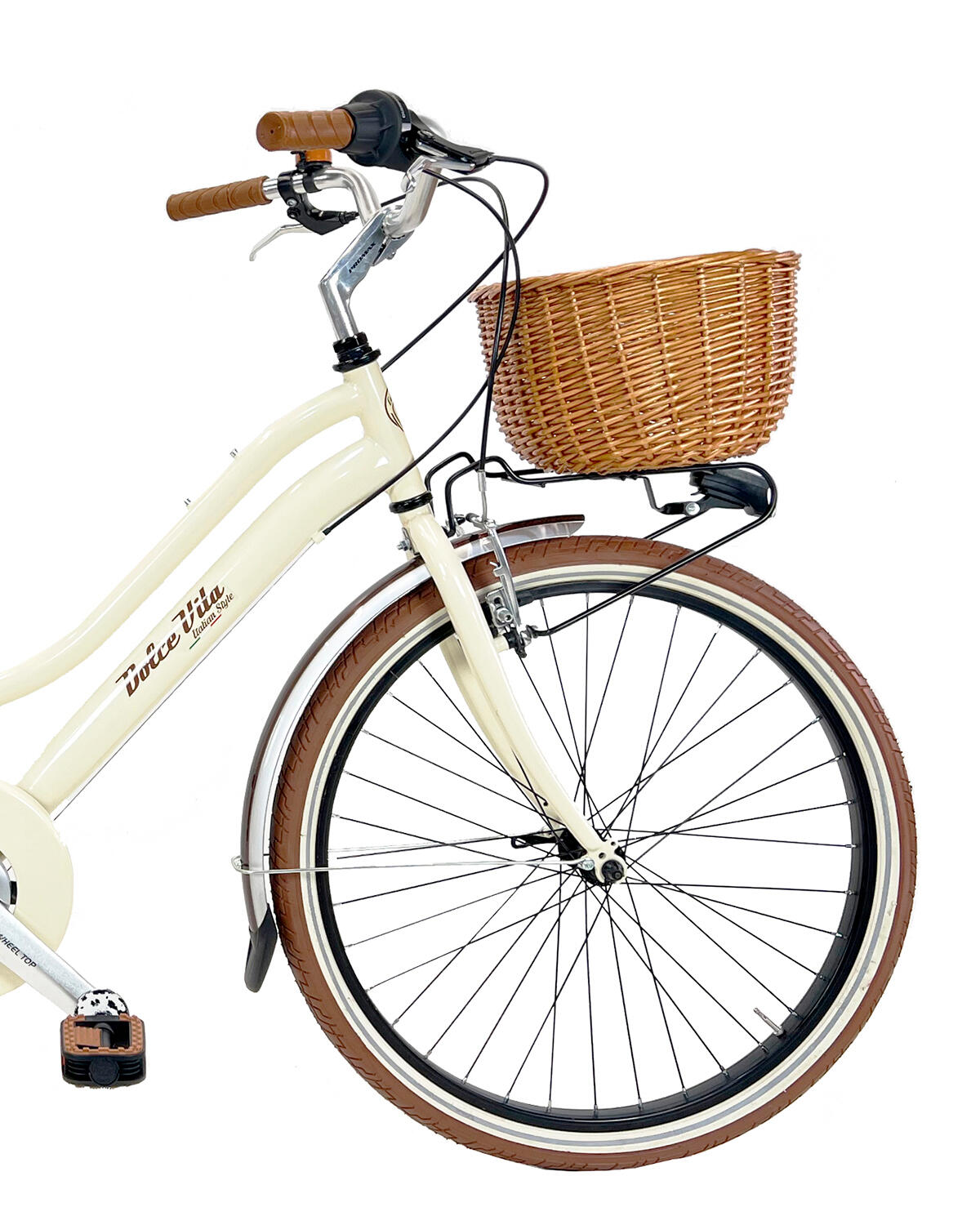 Kinderfiets Dolce Vita by Canellini JUNIOR 24" met mand - Crème 2/3
