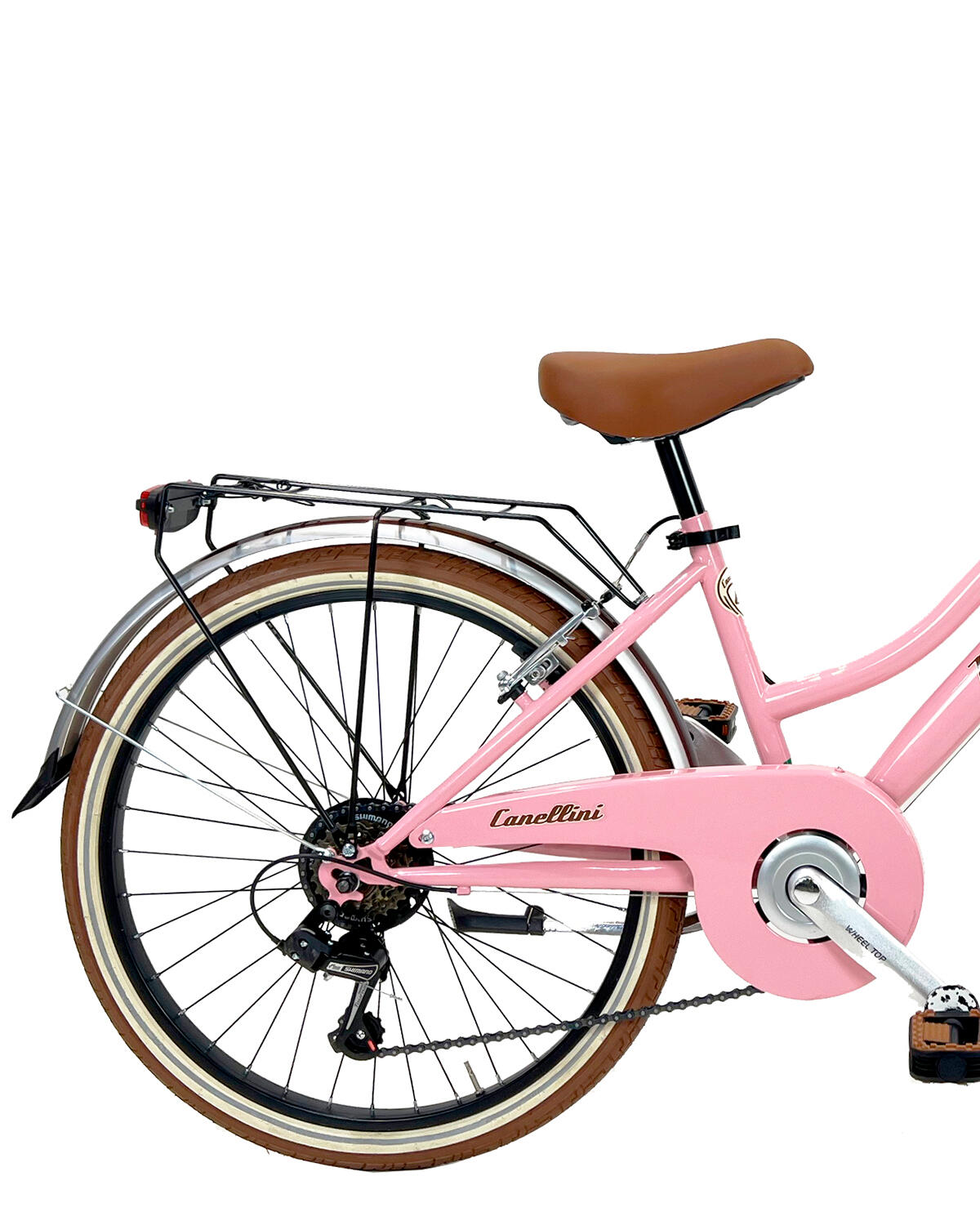 Kinderfiets Dolce Vita by Canellini JUNIOR 24" met mand - Roze 3/3