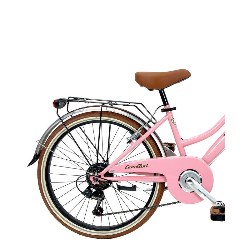 Vélo de fille Dolce Vita by Canellini Junior 24" avec panier - Rose