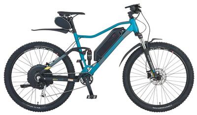 E-mtb graveler 27.5 inch. full suspension. 9 versnellingen. 499wh. mat petrol