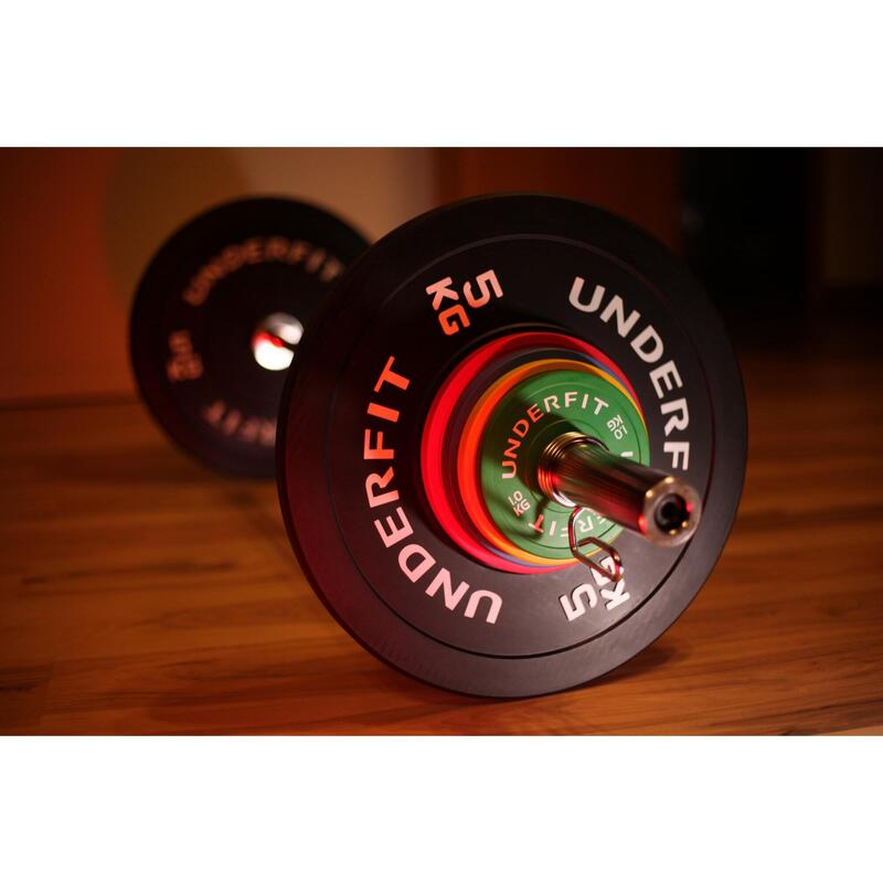 Zestaw obciążeń olimpijskich UNDERFIT BUMPER COLOR 150 kg