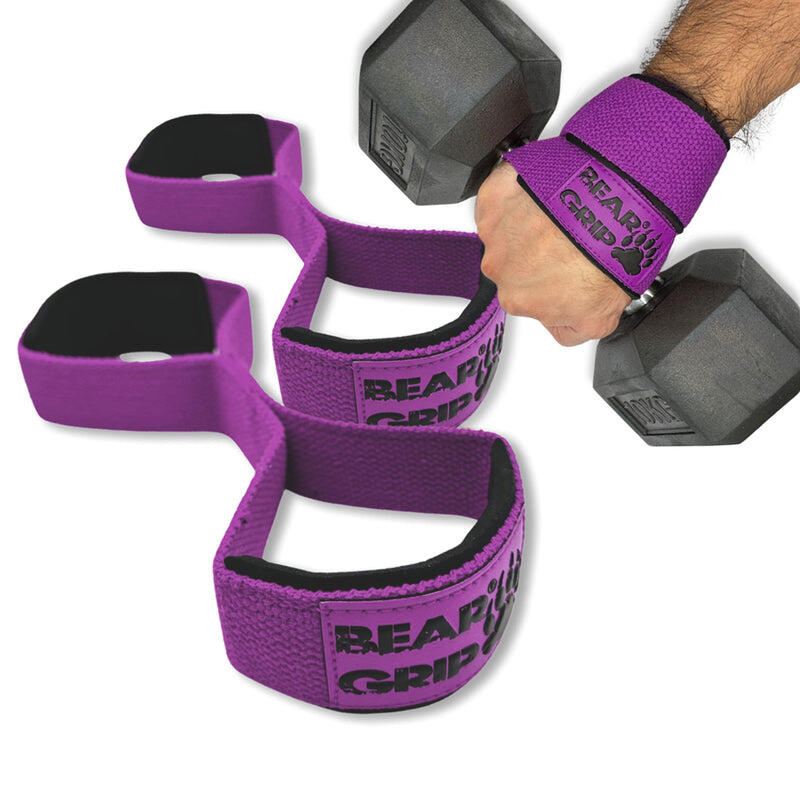 BEAR GRIP Straps - Premium Neoprene Padded Heavy Duty Double Stitched Weight Lifting Gym Straps, Deadlift, Gym Accessories For Men And Women, Advanced