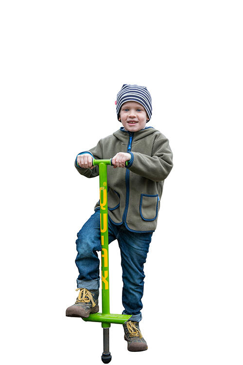 Pogo-Stick bâton sauteur QU-AX enfant 20 kg Vert 3/4