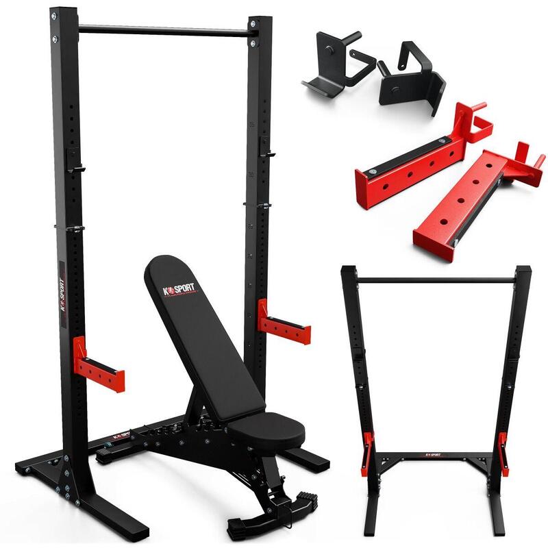 Ensemble Squat Rack avec banc de musculation réglable