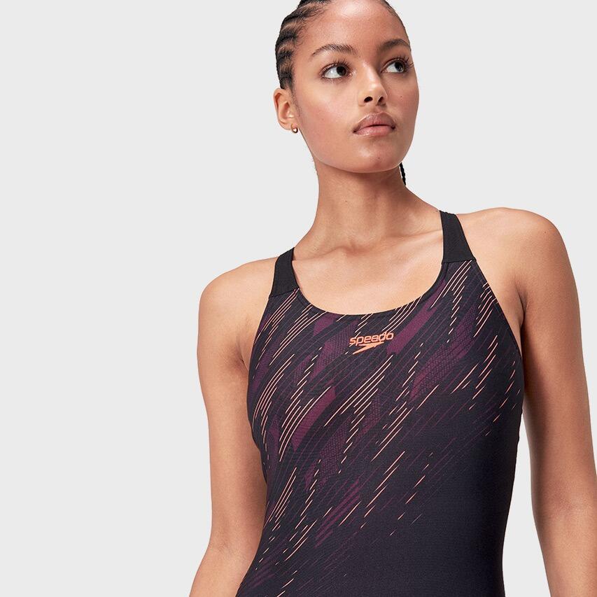 Maillot de bain Speedo Hyperboom Placement Muscleback Noir/Rouge 6/7