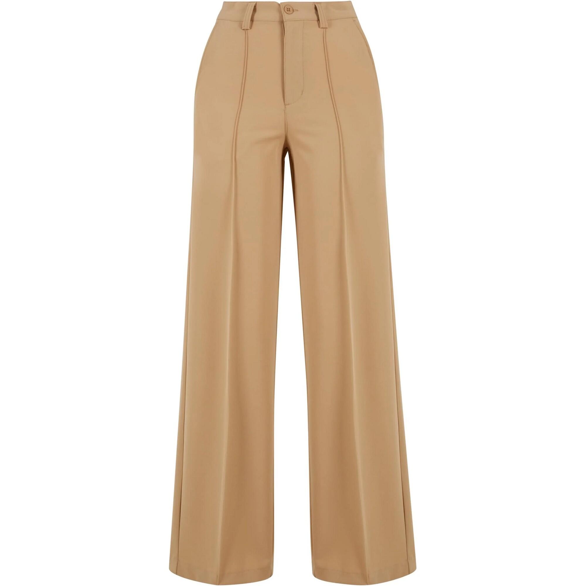 Pantalon Motif/style Large Femme (Beige) 1/4