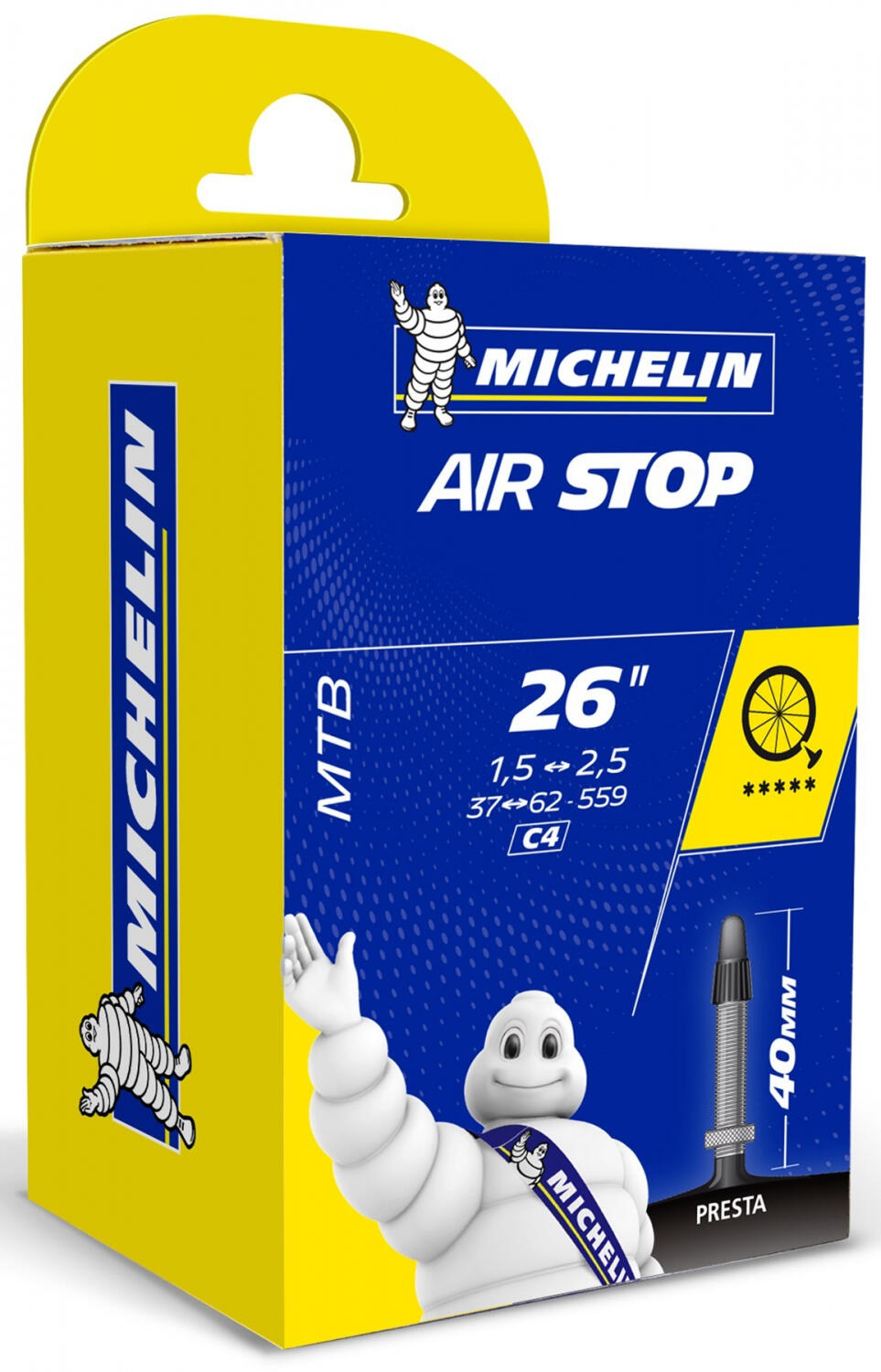 MICHELIN Camera d'aria della valvola Presta Michelin 26 x 1.50-2.10 40 mm