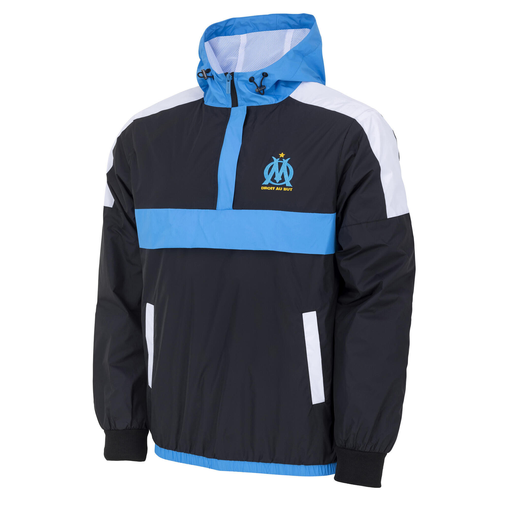 Olympique De Marseille - Coupe Vent Enfant Om - Collection Officielle Olympique De Marseille - Coupe Vent - Noir - 12 À 14 Ans - Decathlon