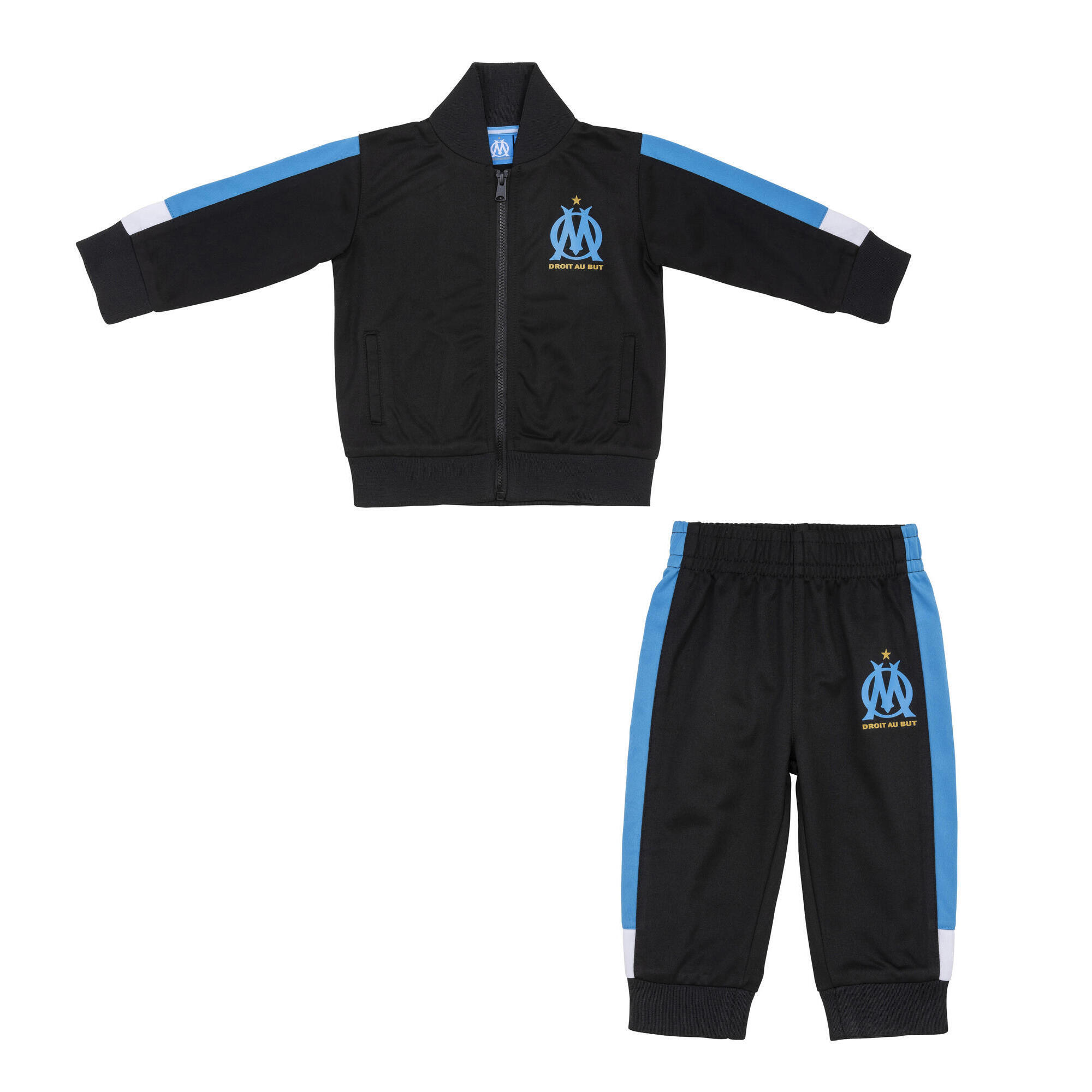 Olympique De Marseille - Survêtement Bébé Garçon Om - Collection Officielle Olympique De Marseille - Survêtement - Noir - 3 Mois - Decathlon