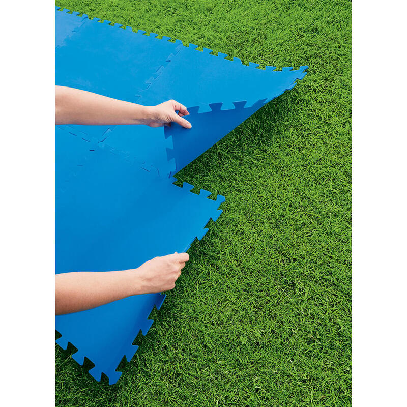 BESTWAY Lot de 9 tapis de protection 50 x 50 cm - bleu