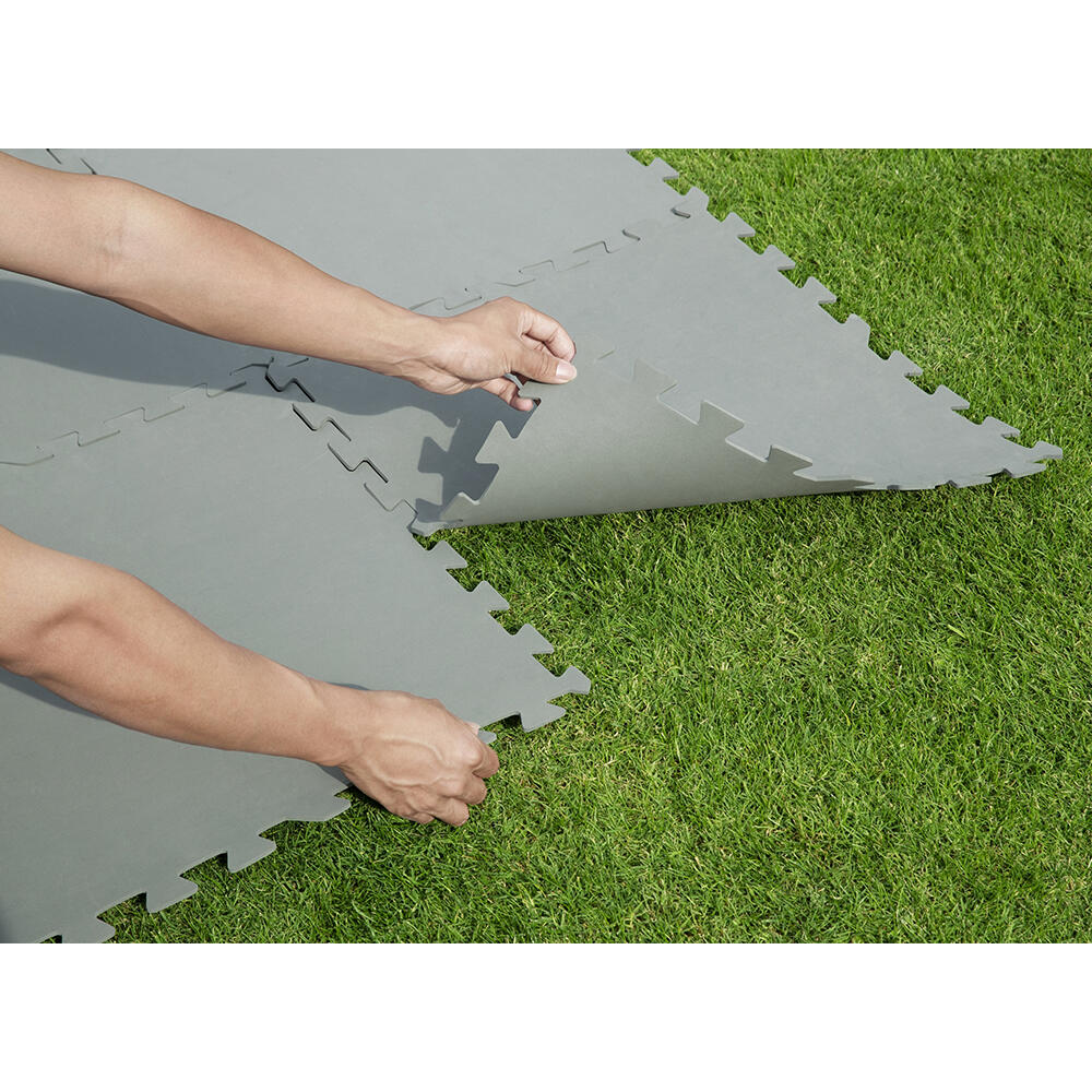 Bestway Lot de 9 tapis de sol pour piscine - 50 x 50 cm - gris 2/7