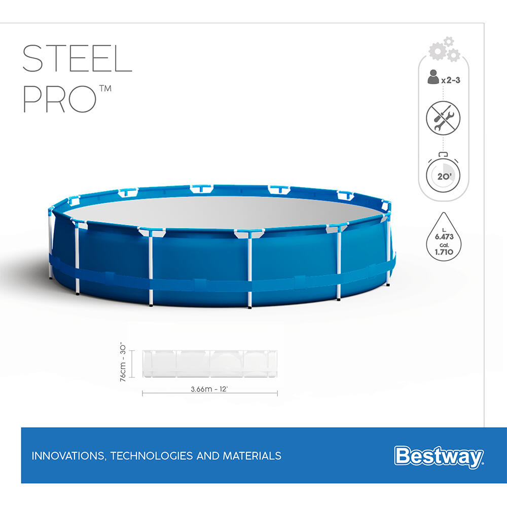 Schwimmbad Abnehmbar Bestway 366 x 76 cm 6/7