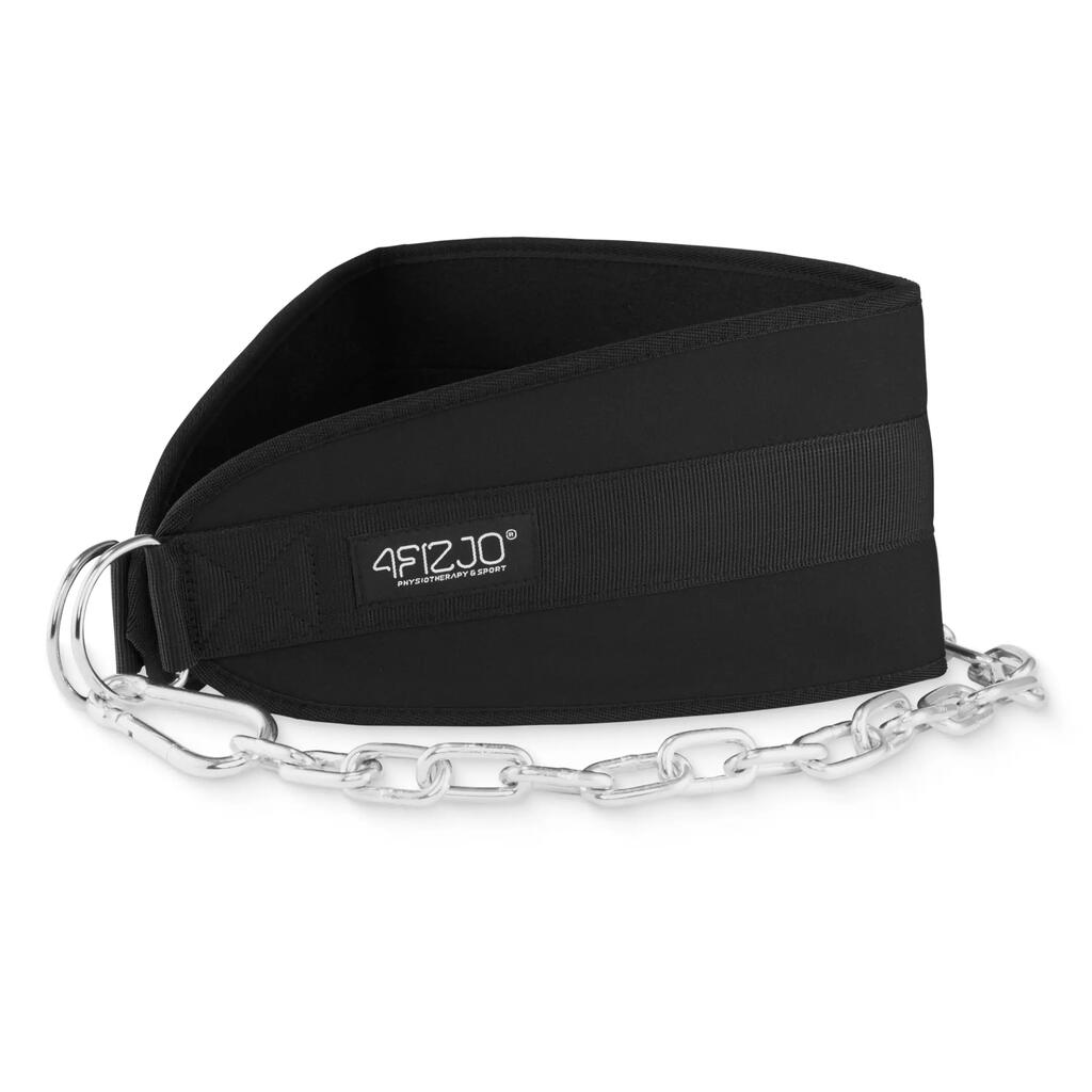 Колан за тежести с верига, 4FIZJO Dip Belt, 100 см 80 кг калистеника кросфит