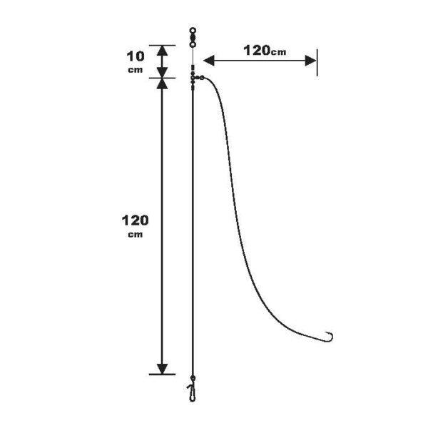 ESTRALHO P/PESCA SURFCASTING PEIXES GRANDE FLUOROCARBONO  2/0 3/3