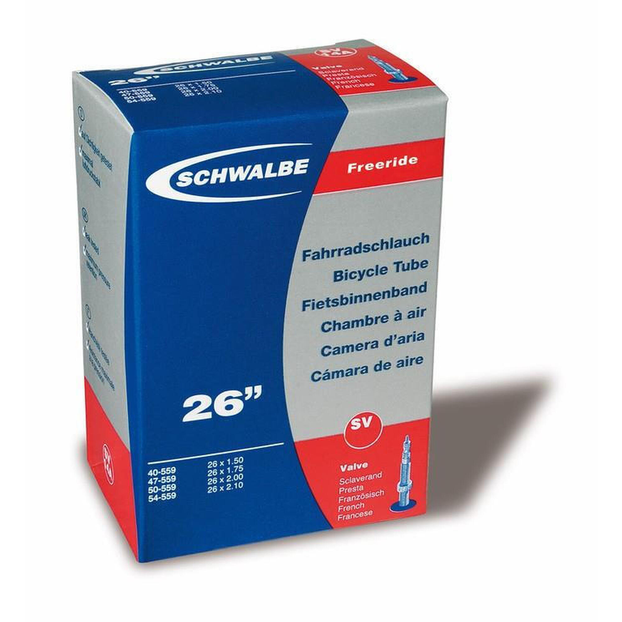 Schwalbe - Schwalbe Chambre À Air Sv13f Tr4 Freeride 26 X 2.10 - 3.00 Valve Presta 40mm - Chambre À Air - 50-584 - Decathlon