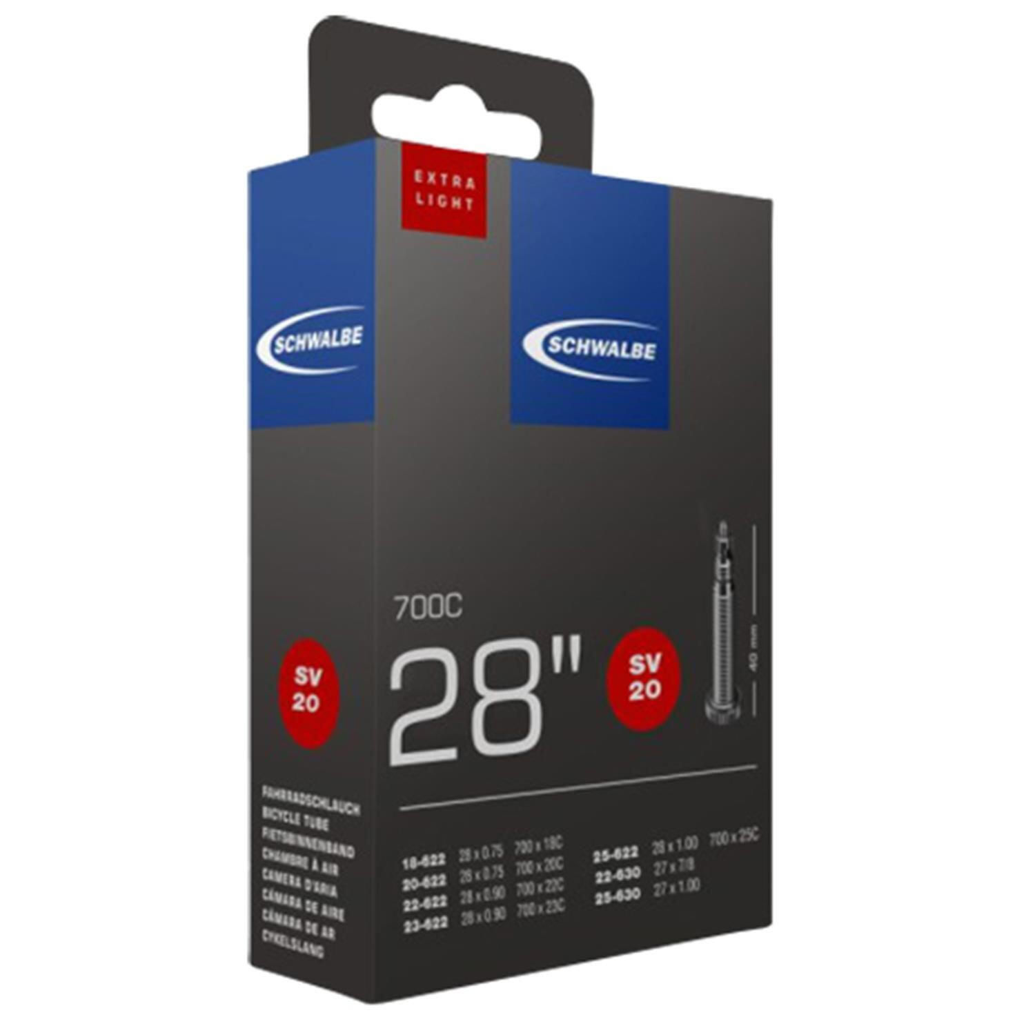 Schwalbe Schlauch SV 20 extra leicht 27/28x0.75-1.00 18/25-622/630 SV 60mm 2/7