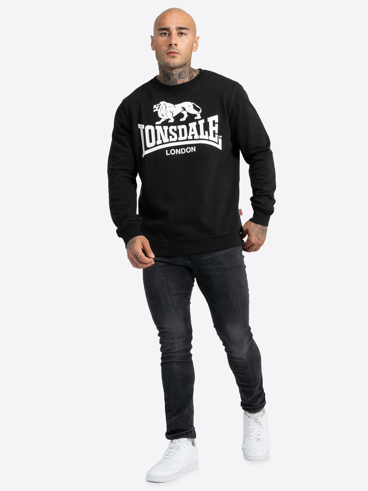 Pulls molletonnés pour hommes Lonsdale Crew go sport Noir 3/6