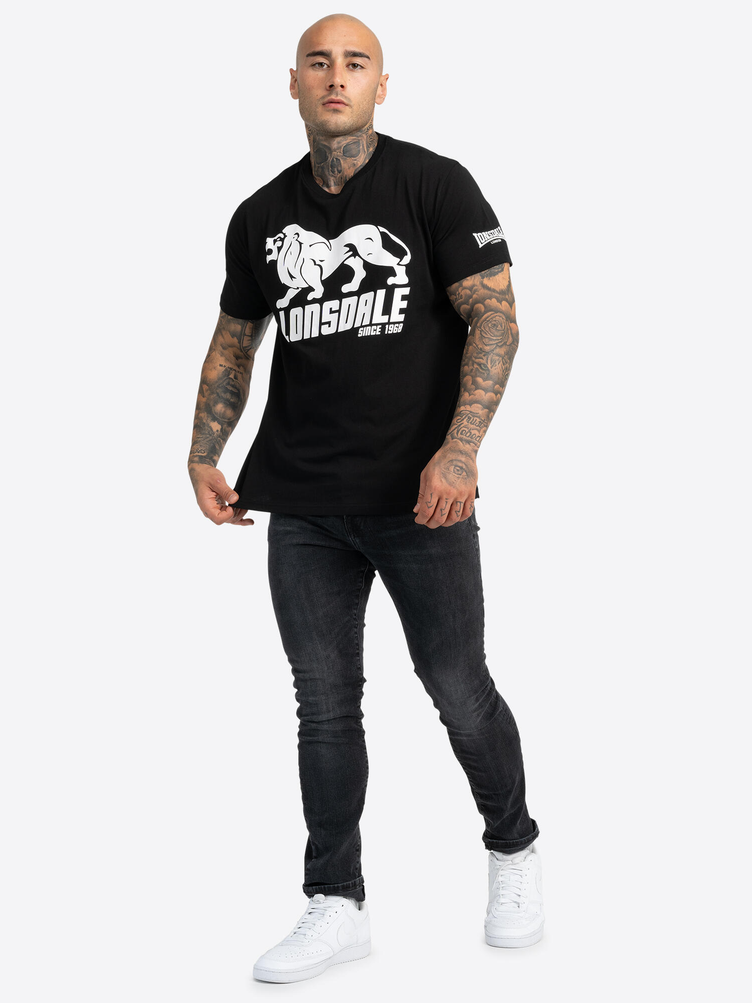 LONSDALE Heren-T-shirt, regular fit dubbelpak BYLCHAU 3/7