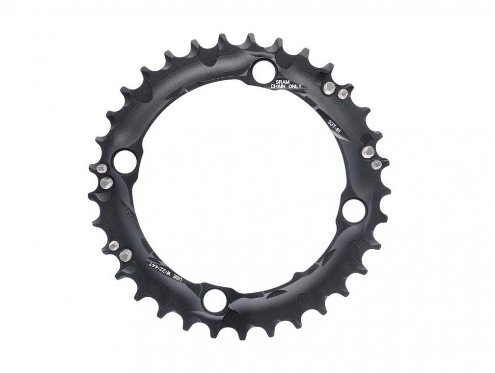 Truvativ corona MTB 33 denti BCD 104 mm, alluminio nero. 2/3