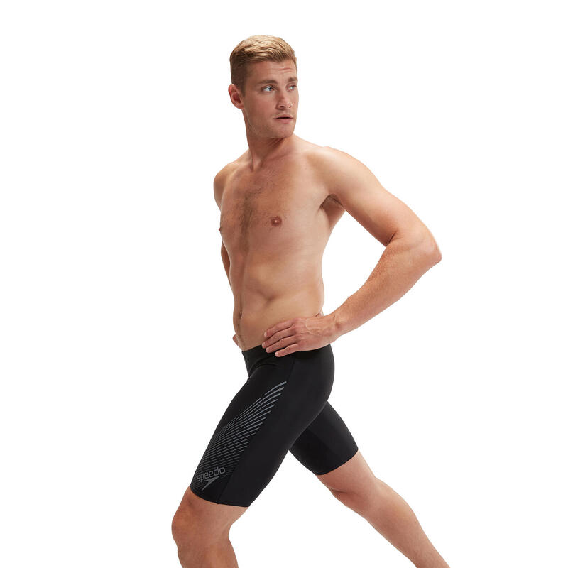 Speedo Mens Medley Logo Jammer Black / USA Charcoal