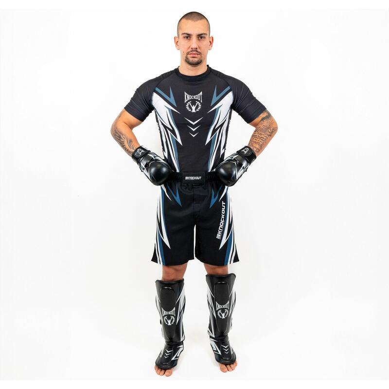 Tibiere Kickbox Knockout Pro Sparring 2.0 S/M / Negru/Alb